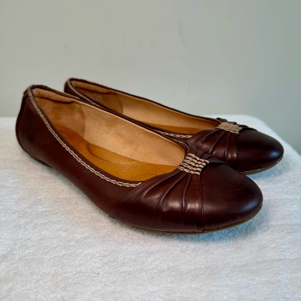 Women’s Clark’s Artisan Aldea Abode Ballet Flat size 9.5 dark brown leather - Picture 3 of 8